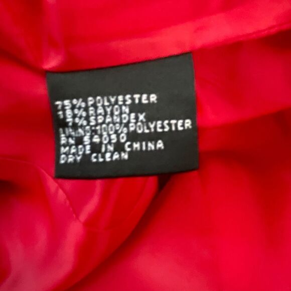Anne Klein ~ beautiful red blazer ~ attached belt ~ size 14 - Picture 12 of 13